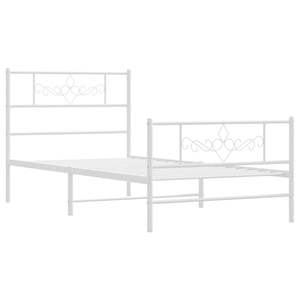 Cadre de lit rectangulaire simple moderne en acier blanc - Product Image 5