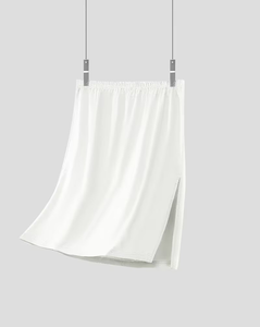 Men's Polyester/Cotton Knitted Breathable Solid White Casual Summer Sleepwear Skirt - Product Image 6