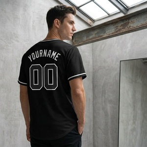 Camiseta de Béisbol Personalizada de Poliéster de Secado Rápido, con Botones al Frente, Manga Corta, Nombre y Número del Equipo, Proveedor Mayorista OEM ODM - Product Image 3