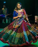 Ensemble Lehenga Choli traditionnel indien pour femme, en coton brodé, robe de mariée longue, style ethnique pakistanais, coupe ample