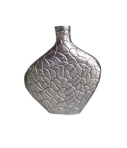 Jarrón de Metal Plateado Hecho a Mano, Jarrón Moderno de Metal para Mesa, Jarrón de Hierro Estilo Costero para Flores - Product Image 1