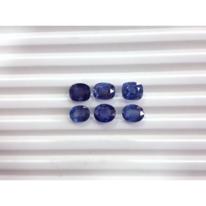 Lot de 6 pierres précieuses naturelles saphir bleu de 13,38 carats, taillées ovales et coussin, pour la fabrication de bijoux - Vente en gros - Product Image 1