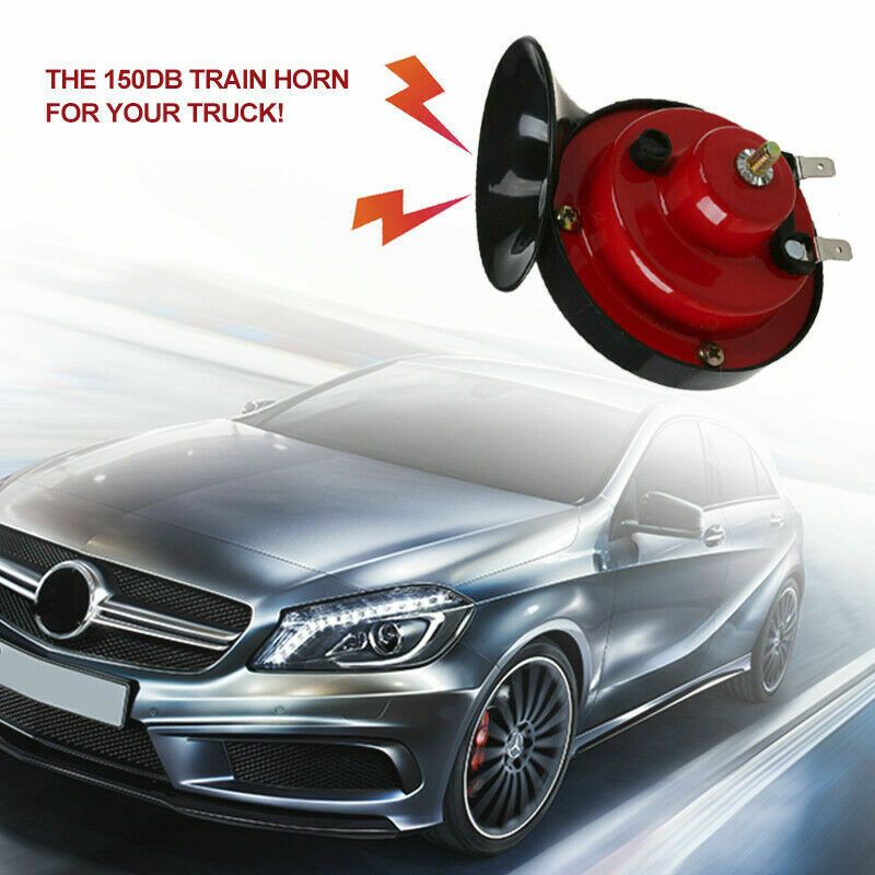 AUXITO 12V 300DB Super Loud Electric Train Horn Kit For Car, Truck, Motorcycle, SUV, Boat - Red