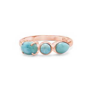 Three Larimar Stones <b>Ring</b> S925 Sterling Silver Bezel <b>Set</b> Oval Round Pear Shape Minimalist Design Everyday Wear Fine <b>Ring</b> Jewelry - Product Image 6