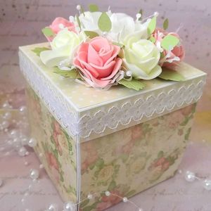 Luxury Floral Storage <b>Box</b> Pink Rose Gift Case Decorative <b>Keepsake</b> <b>Box</b> Artificial Flower Gift <b>Box</b> - Product Image 1
