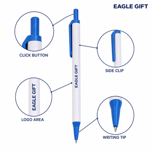 Stylos à bille rétractables personnalisés en ABS à pointe balle de 0,7 mm, type pression, en plastique, pour l'éducation, les étudiants, cadeaux promotionnels - Product Image 2