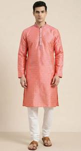 Ensemble Kurta Pyjama en Soie Jacquard pour Homme, Meilleure Vente, Tenue Traditionnelle Ethnique Indienne pour Festivals, Disponible à la Vente - Product Image 6