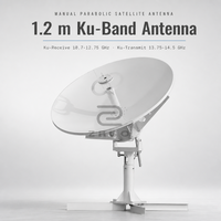 Antena Satelit Parabola Manual Ku-Band 1.2m Rx 10.7-12.75GHz dan Tx 13.75-14.5GHz untuk Stasiun Luar Ruangan Sedang dan Kecil