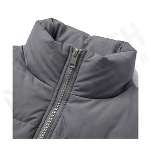Hooded Quilted Waterproof <b>Bubble</b> Jacket Black Full Sleeve Winter Windproof Cotton Shell Knitted Fabric Polyester Filling Stand - Product Image 4