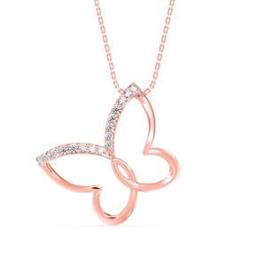 Hermoso colgante de plata S925 con moissanita estilo mariposa minimalista clásico para mujer - Product Image 1