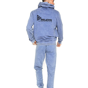 New Heavyweight Crop Cut Big Hoodie Suit Custom 3D Puff Print Screen Print 100% Cotton Color sólido Cropped Hoodies para hombres - Product Image 4