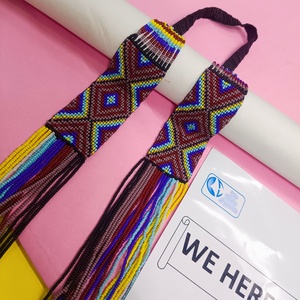 Cadenas de Perlas de Imitación Multicolores Tradicionales con Patrón Geométrico de Diamantes, Hechas a Mano, para Mujer, para Fiestas, Artesanía Étnica - Product Image 5