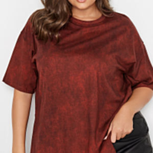 Camiseta de mujer de alta calidad, transpirable, con lavado ácido, cuello redondo, manga corta, para la temporada de verano, informal y para hacer ejercicio. Camisetas con lavado ácido. - Product Image 5