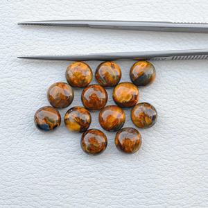 Piedras Preciosas Sueltas de Pietersita Dorada Natural de 9 mm, Cabujón Redondo Liso, Piedra de Pietersita de Primera Calidad para la Elaboración de Joyas Personalizadas - Product Image 4
