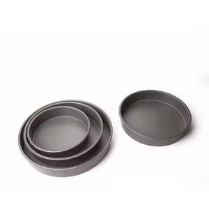 <b>Baking</b> pan dark grey carbon steel nested round cake pans <b>set</b> for layer birthday cakes and kitchen <b>baking</b> pan - Product Image 1