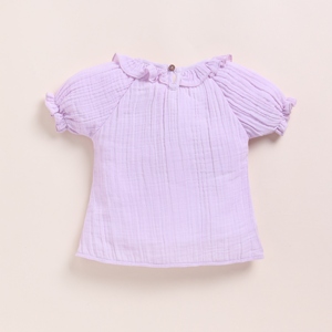Lilac Premium Quality Organic <b>Muslin</b> Frill Top Set <b>Baby</b> Clothing Sets - Product Image 3