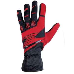 <b>Full</b> Finger Racing Gloves Red Black PU Material Non <b>Slip</b> Outdoor Motocross Unisex Drawstring Closure - Product Image 2