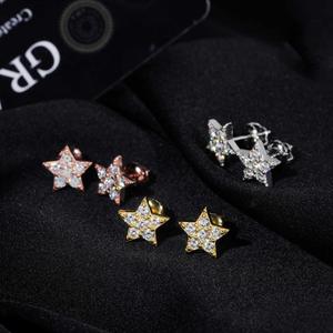 ZAWO HOUSE Boucles d'oreilles pendantes de luxe en argent sterling 925 plaqué rhodium, serties de moissanite VVS, style hip-hop glacé, testées au diamant - Product Image 2