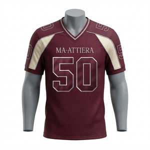 Custom <b>Men's</b> <b>Burgundy</b> Football Jersey Teamwear Sports <b>Shirt</b> Athletic Uniform Sublimated Personalized Number Sports - Product Image 4