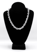 Collier Hip Hop de Luxe en Moissanite et Diamants, Chaîne à Maillons Torsadés, Style Iced Out, Bijou Statement Premium VVS