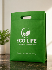 Sac fourre-tout D-Cut vert pour le shopping et les événements, réutilisable, en gros, pour l'emballage de marchandises et la vente au détail - Product Image 6
