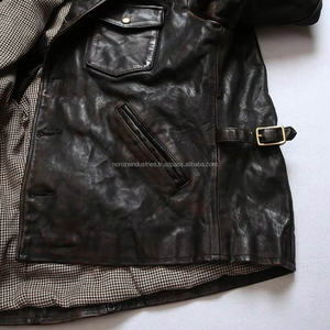 Vestes en cuir véritable rétro vintage de haute qualité, durables, en cuir de cheval ciré noir, sur mesure, vente en gros - Product Image 6