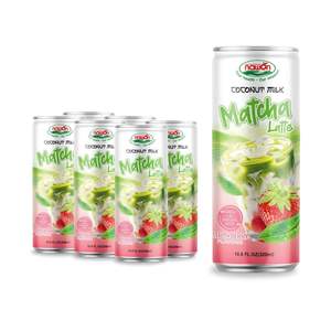 Lait de coco matcha latte, plusieurs saveurs, 250 ml en conserve, meilleure qualité, aliments et boissons aromatisés personnalisés, OEM premium, échantillon gratuit - Product Image 3