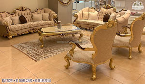 Conjunto de sofá clásico de estilo antiguo para sala de estar, conjunto de sofá de teca tallado a mano, muebles de salón de estilo italiano - Product Image 4