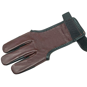 Gants de tir à l'arc en cuir marron personnalisés à 3 doigts, protection ajustable antidérapante pour la chasse et la pratique de tir sur cible - Product Image 3