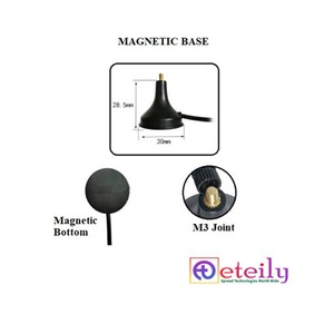 ETEILY ET-4337M-1L3-SMS-S33 Antenne magnétique à ressort 433 MHz 7 dBi avec câble RG174 (L-3Mtr) + connecteur SMA mâle - Product Image 4