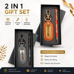 Custom 2 in 1 Pen Keychain Gift Set with Personalization Laser <b>Engraved</b> Metal Business Giveaway for Corporate & Festive Events - Product Image 2