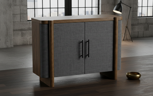 Aparador Moderno de Roble Macizo de 2 Puertas para Sala de Estar - Almacenamiento Ecológico y Resistente al Agua - Product Image 2