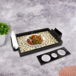 Plateau à café rectangulaire décoratif fait main, style vintage, personnalisable, peint à la main, qualité supérieure, en bois de manguier naturel - Product Image 1