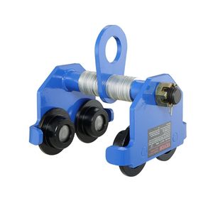 Carrello Manuale con Capacità di Carico di 2200 Libbre/1 Tonnellata, Ruote Doppie, Larghezza Flangia a I Regolabile da 2,5 a 7 Pollici, Carrello a Mano con Barra di Spinta - Product Image 1