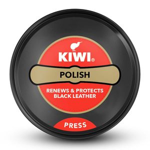 <b>Black</b> <b>Shoe</b> <b>Polish</b> Metal Tin <b>Shoe</b> Care Wax for Leather Footwear Press Cap Packaging 40g - Product Image 1