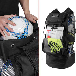 Sac à dos de sport en maille, polyester écologique, plusieurs compartiments, design portable avec cordon de serrage, équipement de football - Product Image 3