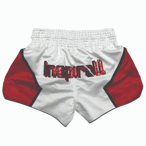 Muay Thai Fight Shorts Custom Sublimation - Red Black Muay Thai Shorts for Professional Muay Thai <b>Athletes</b> - Product Image 1