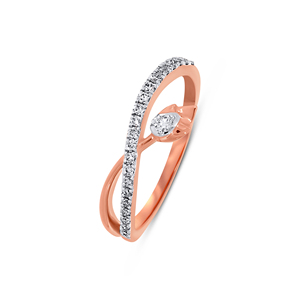 แหวนเพชรทองคำแท้ 14K ทรงกลม 0.25 กะรัต สไตล์เรขาคณิตสมัยใหม่ แหวนแต่งงานสำหรับผู้หญิง เครื่องประดับชั้นดี - Product Image 1
