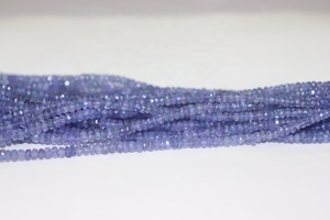 Perles facettées en tanzanite AAA, forme rondelle, 4-5 mm, 16 pouces de long, pierre précieuse naturelle pour la création de bijoux, prix de gros - Product Image 5