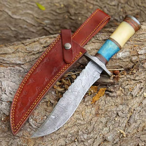 Wholesale PRESTIGE BLADES Kitchen Cutting Stainless Steel Hunting Bowie <b>Knife</b> Micarta Handle Genuine Leather Sheath Full OEM - Product Image 3