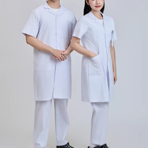 Bata de Laboratorio Médica FMF OEM |   Bata Larga Blanca Unisex |   Uniforme de Hospital de Polialgodón 65/35 para Médico/Enfermera - Product Image 1