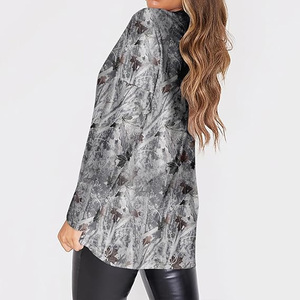 เสื้อสเวตเชิ้ตผู้หญิงพิมพ์ลายตามสั่ง ผ้าฟลีซเนื้อนุ่ม ระบายอากาศได้ดี น้ำหนักเบา ผสมผ้าฝ้ายและโพลีเอสเตอร์ ซับในอย่างดี เหมาะสำหรับฤดูหนาว ลายพราง - Product Image 2