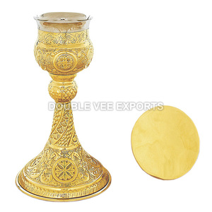 Ensemble de calice et patène orthodoxes en laiton |   Ensemble de communion traditionnel – DOUBLE VEE EXPORTS - Product Image 2