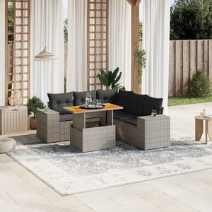 Set Divano da Giardino Grigio con Sedute Imbottite, Arredamento da Esterno dal Design Contemporaneo, Rattan PE Resistente ai Raggi UV, Cuscini Impermeabili - Product Image 3