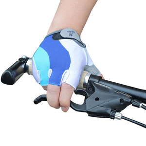 Factory Made Design Your Own Leather Half <b>Finger</b> Cycling Gloves Adjustable Wrist <b>Strap</b> Non-Slip Breathable Features Hook Loop - Product Image 4