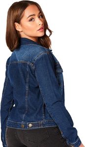 Chaqueta vaquera de alta calidad para mujer, clásica, azul, informal, de algodón, con botones, a la moda, estilo urbano, elegante, para uso diario. - Product Image 2