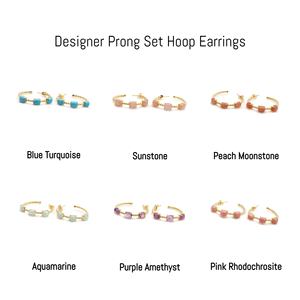 อเมทิสต์สีม่วงห้อยต่างหูเครื่องประดับอัญมณีสีม่วงชุดทองชุบ prong ชุดห่วงสไตล์ต่างหูเครื่องประดับห่อลวดสําหรับเธอ - Product Image 2