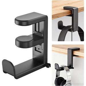 Gancio per Cuffie da Gaming per PC Nero, Girevole a 360 Gradi, Organizzatore per Cavi, Comodo Organizzatore da Scrivania per Gestione Cavi - Product Image 1