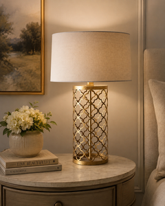 Lampe de table cylindrique décorative en métal doré, ampoules halogènes, éclairage moderne pour la maison, la chambre à coucher, le salon, pour Noël - Product Image 2
