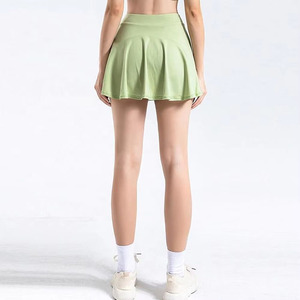 Jupe de golf plissée unie pour femme, taille élastique, séchage rapide, style sportif, en tissu tricoté Spandex Polyester, jupe courte - Product Image 6